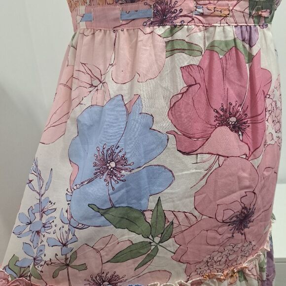 Lovestitch Andie Boho Romantic Feminine Tiered Floral Maxi Dress Large Ivory/Nat - Picture 13 of 17